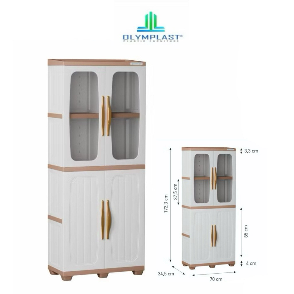 BCO 2K2P LUXURY Olymplast - Lemari Plastik Multifungsi / Lemari Serbaguna Minimalis / Rak Buku Serba