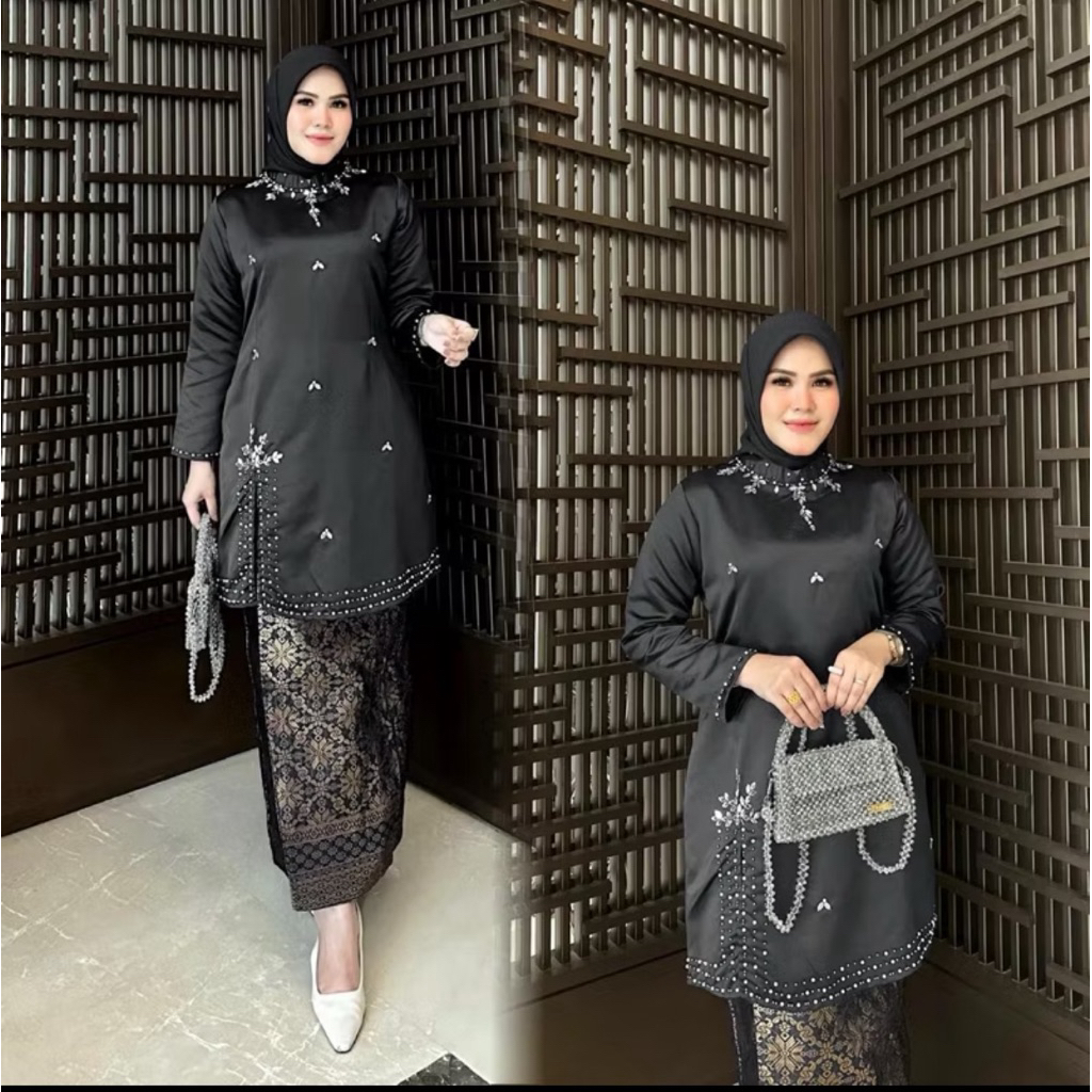SETELAN KEBAYA KURUNG MELAYU TAFETA PAYET // KEBAYA KURUNG TAFETA PAYET // BAJU KURUNG TAFETA // BAJ