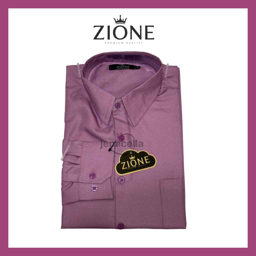 KEMEJA PRIA ZIONE - KEMEJA POLOS LENGAN PANJANG PRIA WARNA MAUVE