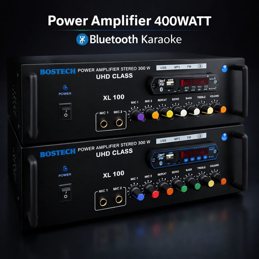 POWER 5 AMPER AMPLIFIER BLUETOOTH CONTROL + KARAOKE , AMPLIFIER 5A CT32 UNTUK KARAOKE RUMAHAN