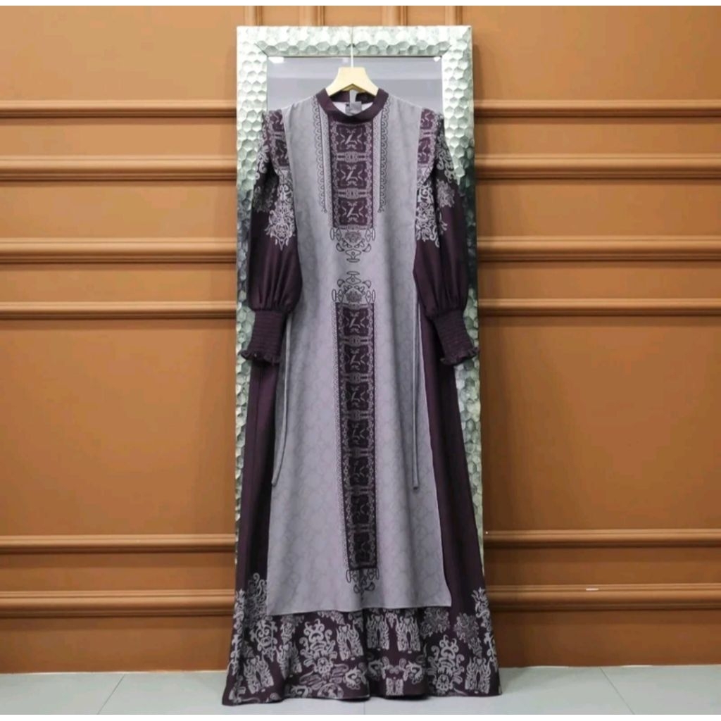 Aisyalina Id Syahanna Dress Only Series Bahan Katun Tunica Dress Gamis Wanita Printing