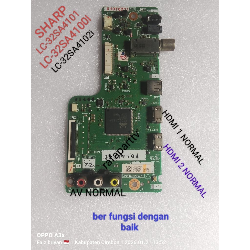 MB MAINBOARD TV SHARP LC-32SA4101/LC-32SA4102i