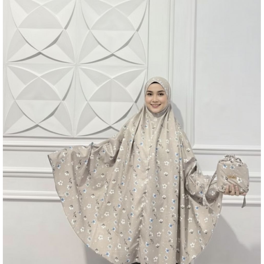 Mukena Zoya Series || Mukena Traveling Medium Pouch Motiv 2in1 Model Resleting Dagu