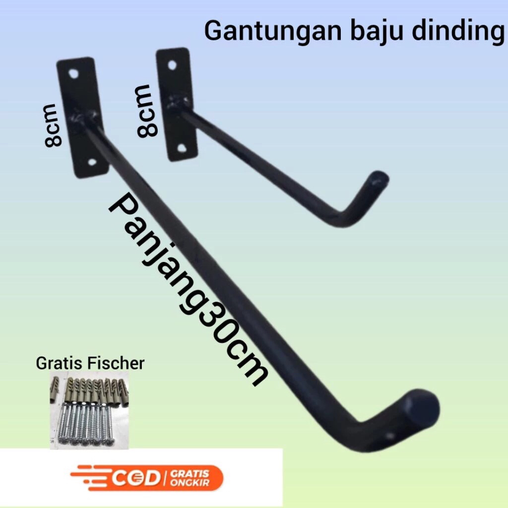 Gantungan Baju Dinding ,Gantungan Baju Besi Tembok, Dinding / Gawang Baju Tembok
