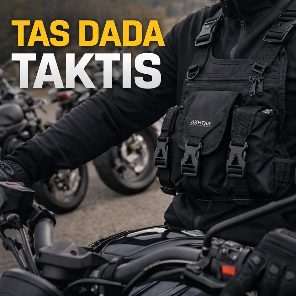 Tas Dada Chest bag Rompi Tactical Pelindung Dada Tas Motor Pria dan Wanita Kekinian