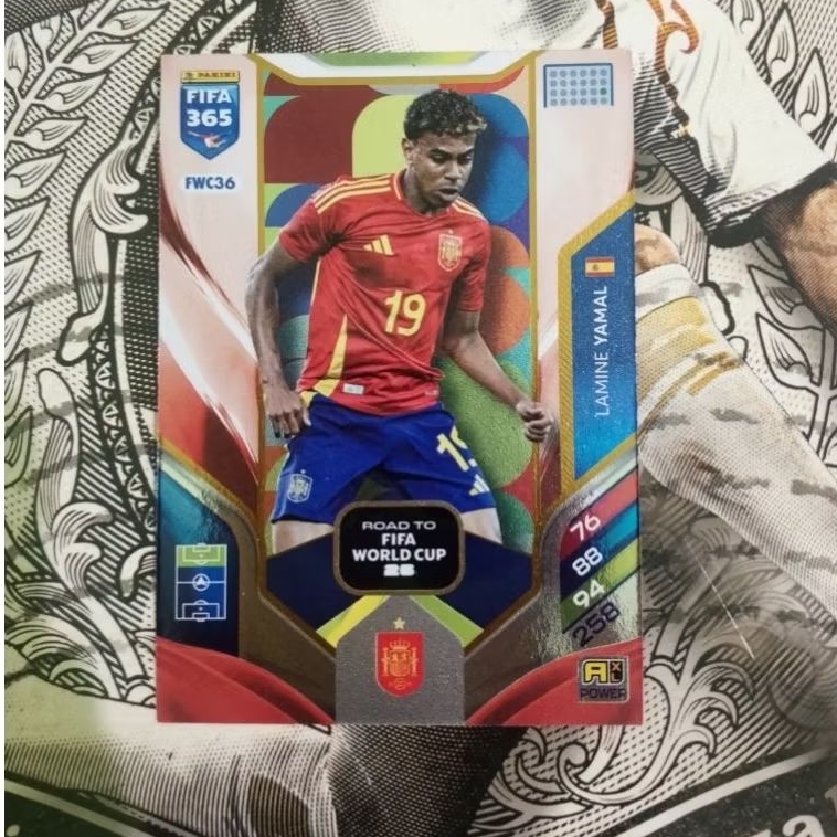 Kartu Bola Road to World Cup 2026 Lamine Yamal Panini FIFA 365 Adrenalyn XL 2026