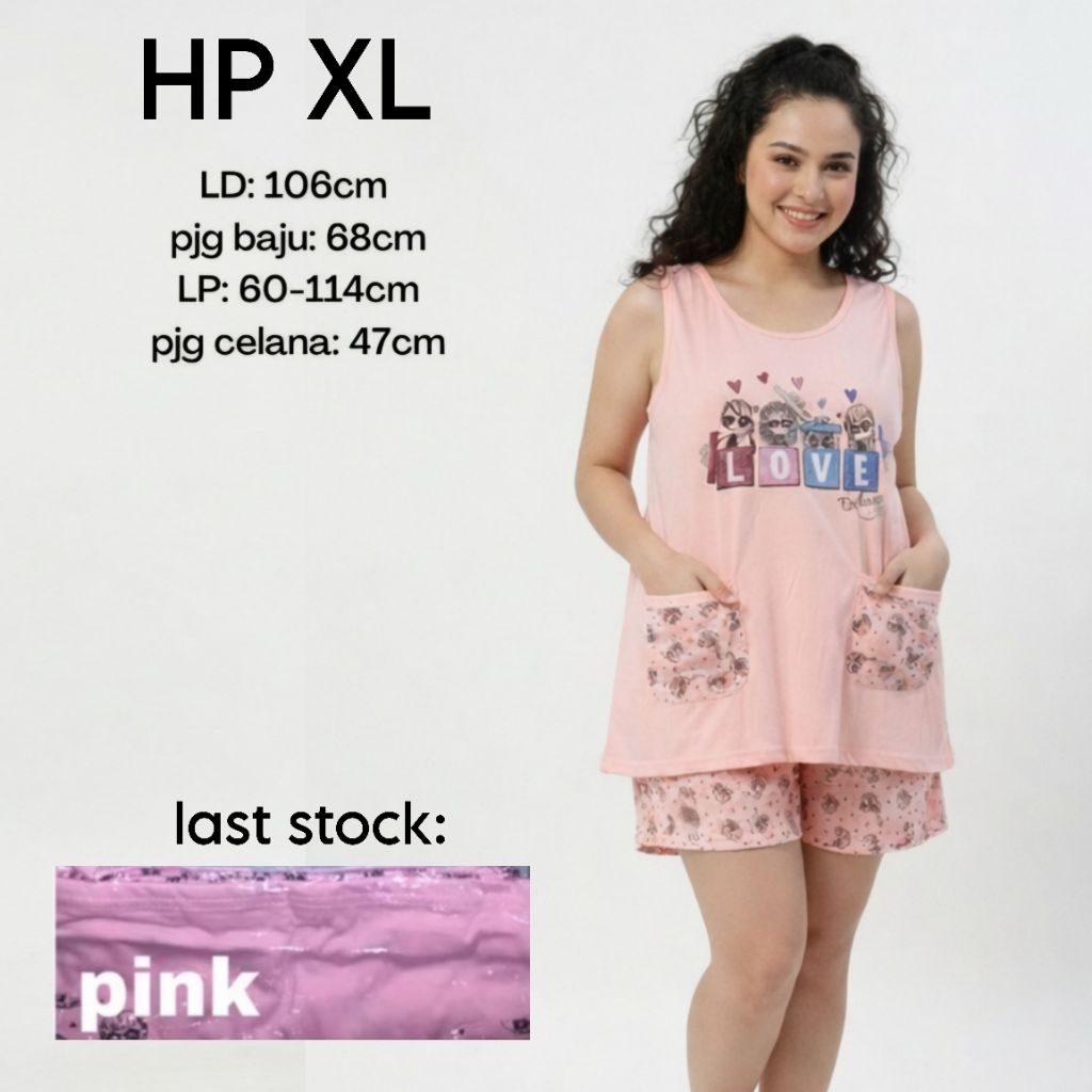BAJU TIDUR BERIS HP XL baju tidur yukensi bahan kaos (the girls)