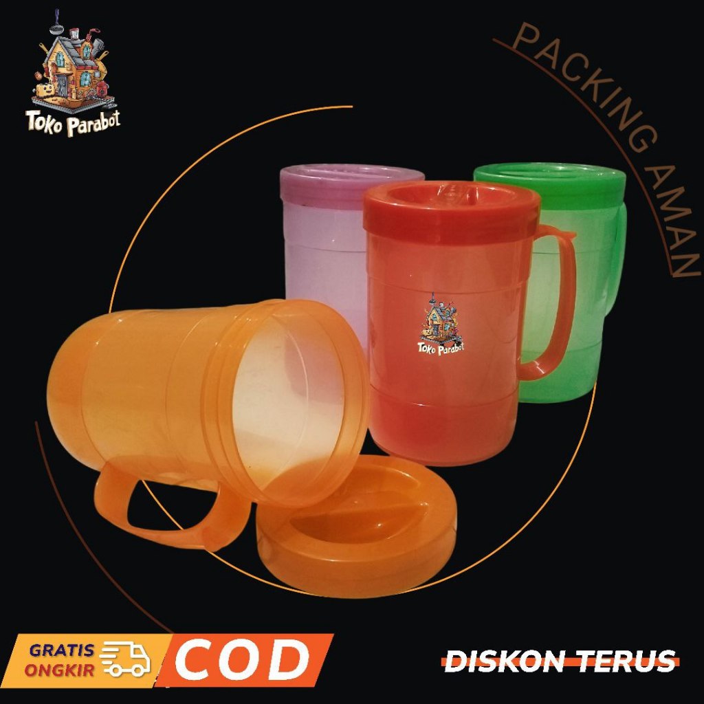 Mug Omahqu - mug/gelas tutup - Gelas mug plastik tutup