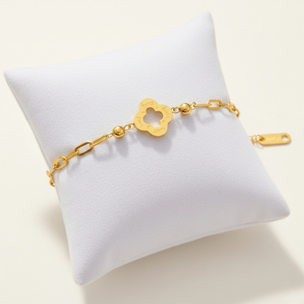 G193 Gelang Titanium Wanita Lapis Emas 18KGP