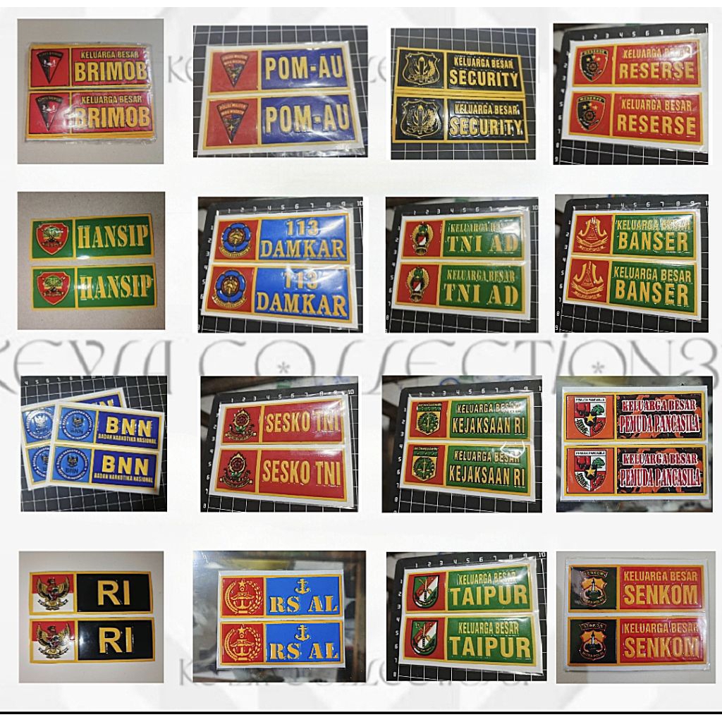 STIKER EMBOS NOPOL BROMOB/POM AU/SECURITY/RISERSE/HAMSIP/DAMKAR/TNI AD/BANSER/BNM/SESKO TNI/KEJAKSAA