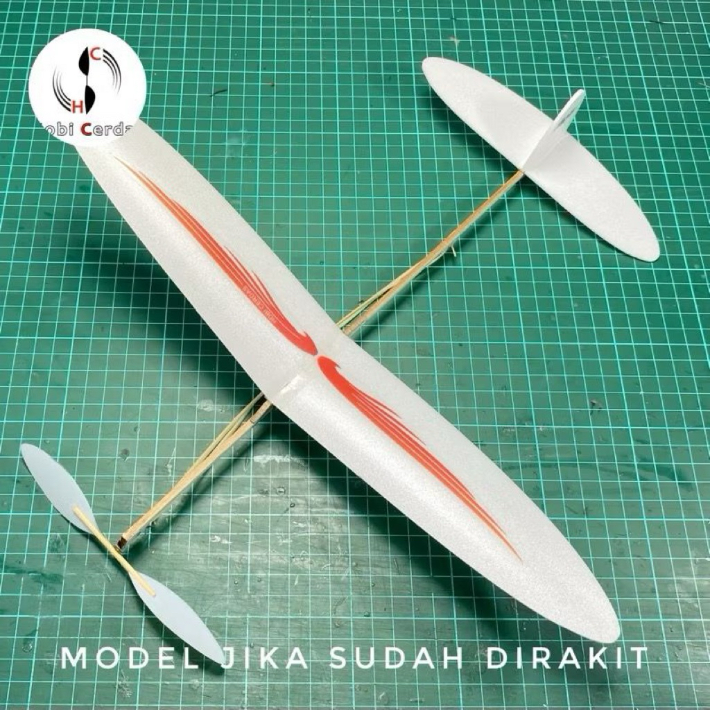 Kit Pesawat Tenaga Karet Luna Baling-Baling 3D Print