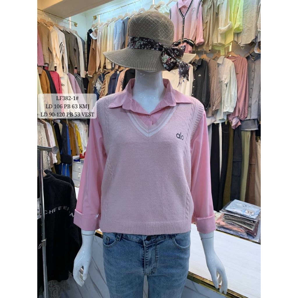 NewArrival#A03.161K-1 - LF382-1# ( alo ) Kemeja Wanita Import Premium Terbaru Kekinian Plus+ Vest-Ro