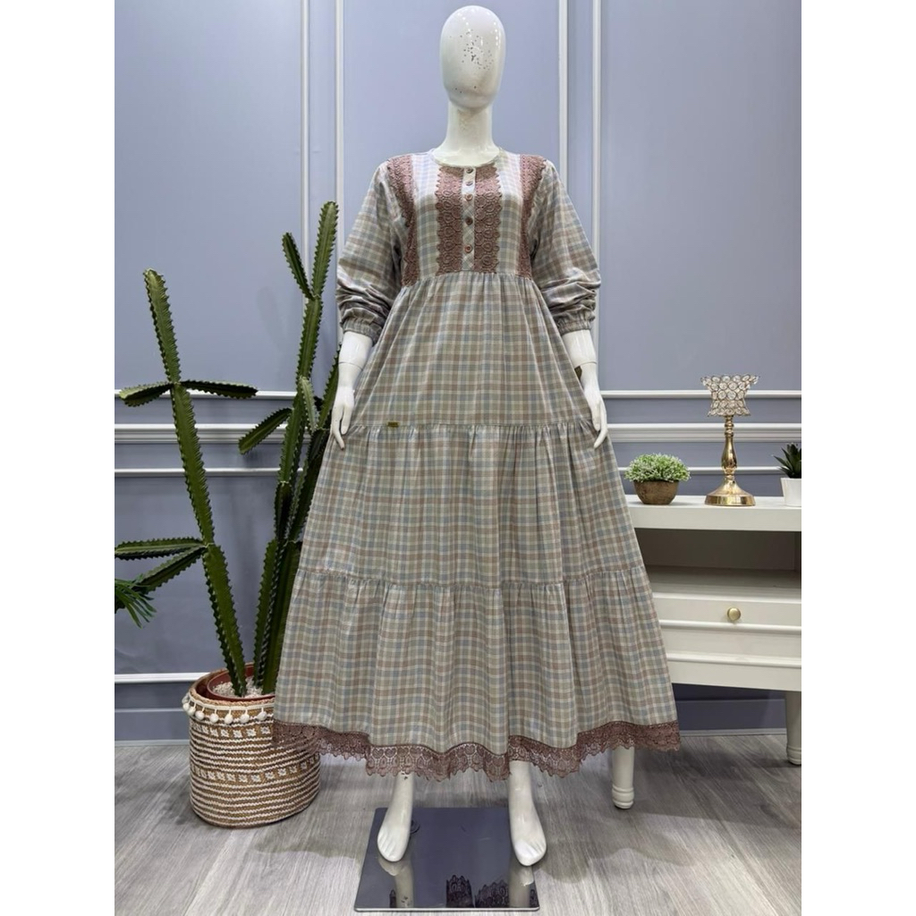 Gamis Salvina ys Katun triset renda Afaqa