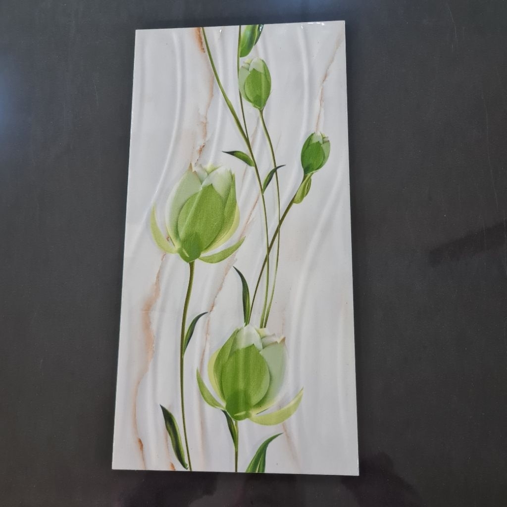 keramik 25x50 dinding bunga flovina green/keramik dinding/keramik dapur/keramik kamar mandi/keramik 