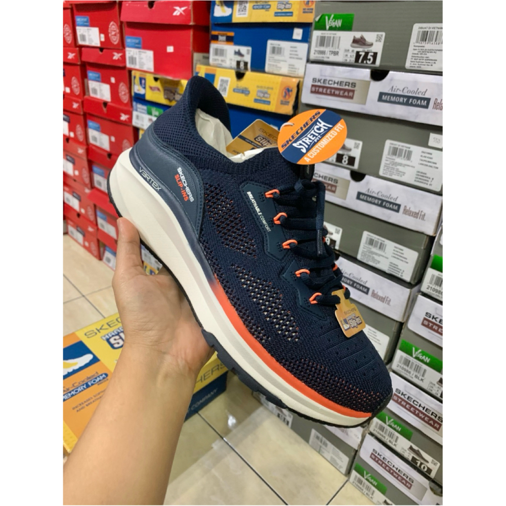 SEPATU SLIP ON TALI VARIASI SKECHERS NAVY ORIGINAL SPORTSTATION