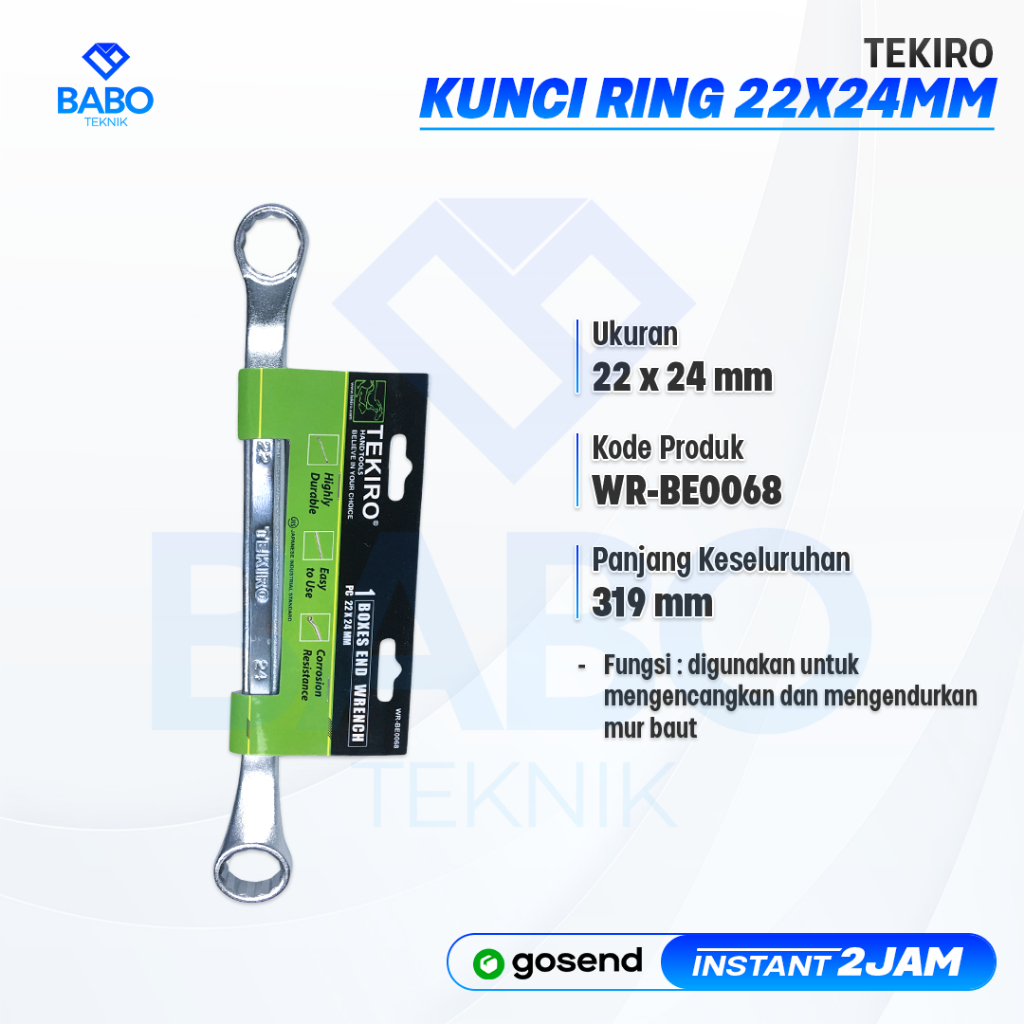 TEKIRO kunci ring 22x24 mm box end wrench 22 x 24 ORIGINAL 22mm x 24mm