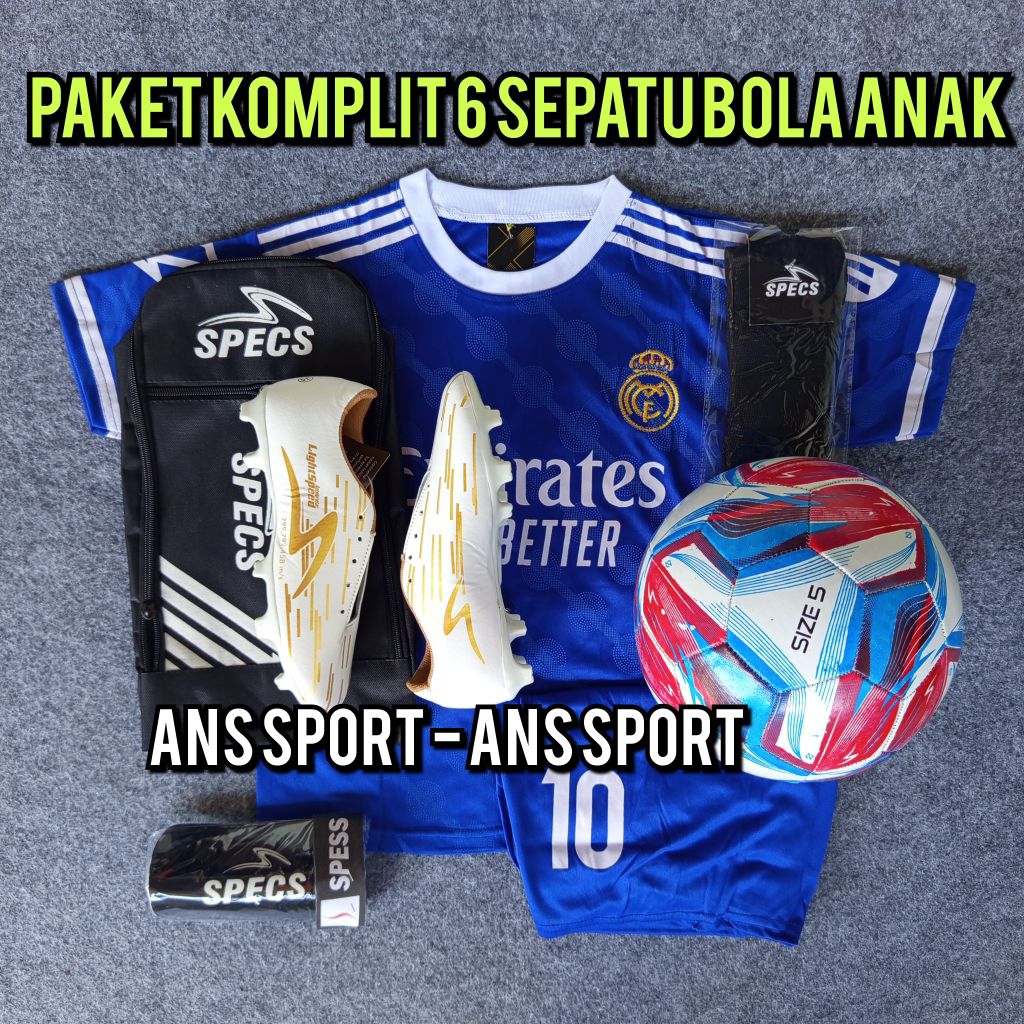 OBRAL Sepatu Bola Anak Specs LS Reborn Terbaru, paket komplit 6 sepatu bola anak SD SMP specs LS ter