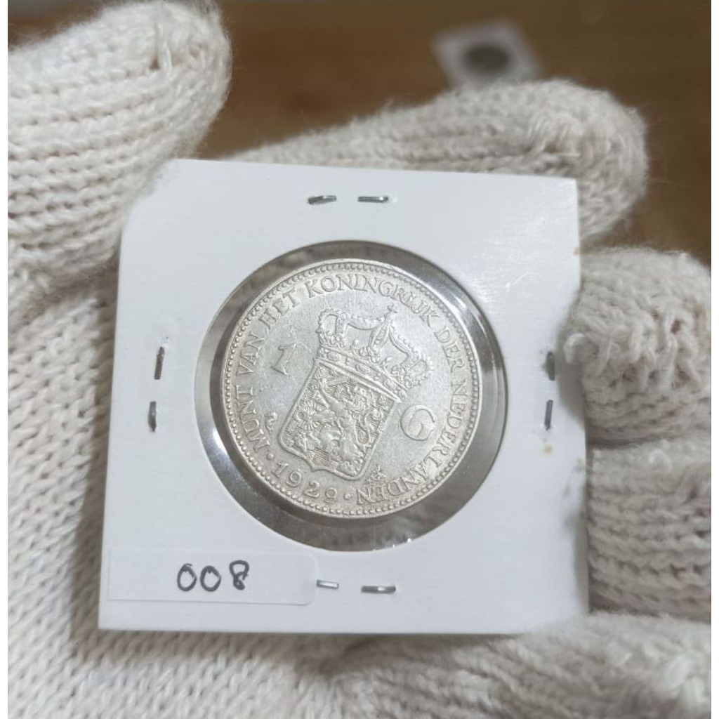 Koin Perak / Silver 72% - 1 Gulden - Wilhelmina - Netherlands East Indies -1929