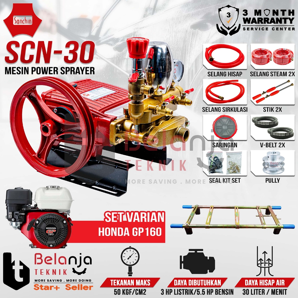SANCHIN Power Sprayer SCN 30 Steam SCN30 dan Mesin Honda GP 160 GP160