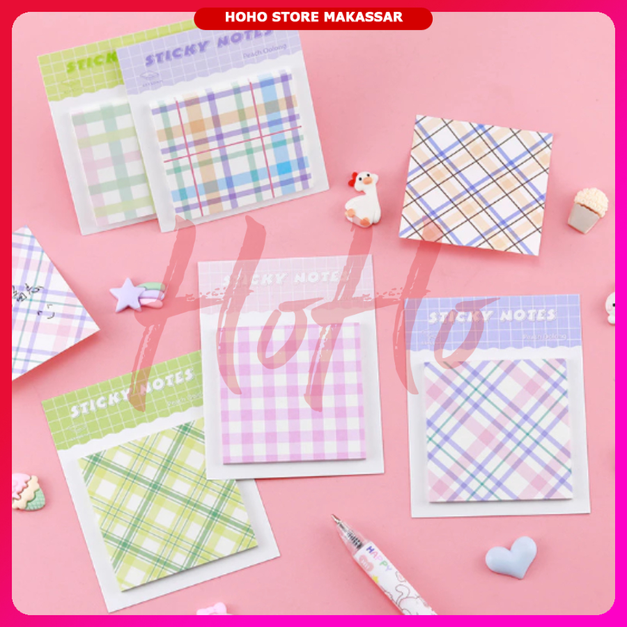 Sticky Notes MOTIF KOTAK GINGHAM Memo Tempel Catatan Estetik - SN03