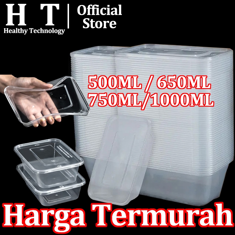 Thinwall Rectangle Food Container Box Kotak Makan Plastik Clear Tempat Makan Plastik Bening Kotak