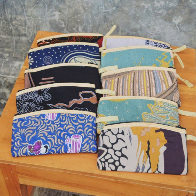 50 PCS Grosir Souvenir Dompet Kapal Batik Murah, Souvenir Pernikahan Murah, Dompet Batik khas Solo &