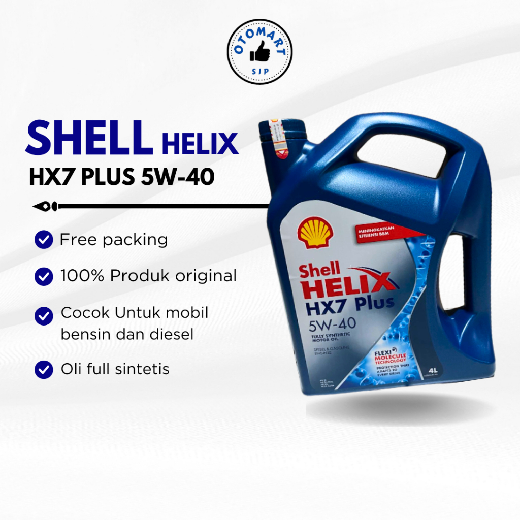 Oli Shell Helix HX7 Plus 5W40 4L Oli Mobil Bensin / Diesel