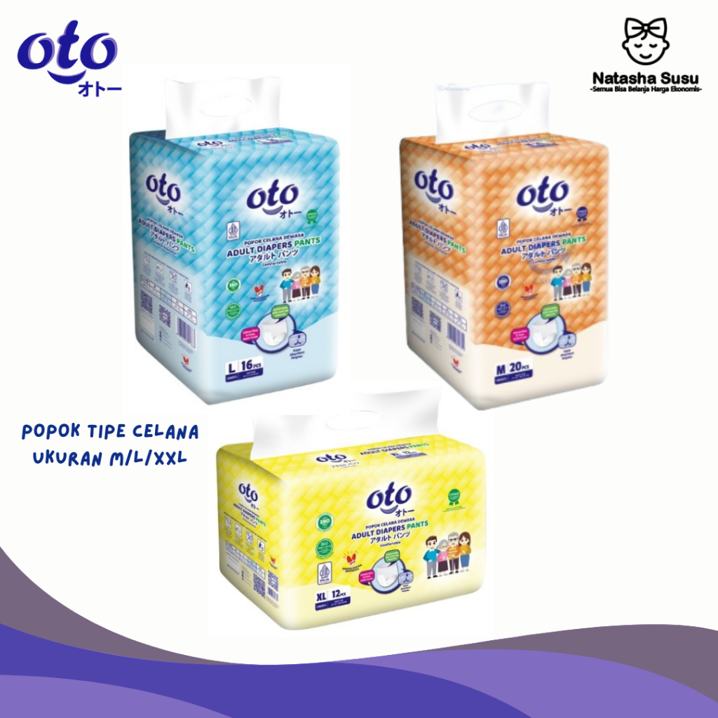 PAMPERS DEWASA OTO ADULT PANTS UKURAN M20/L16/XL12 Popok Celana Dewasa MURAH