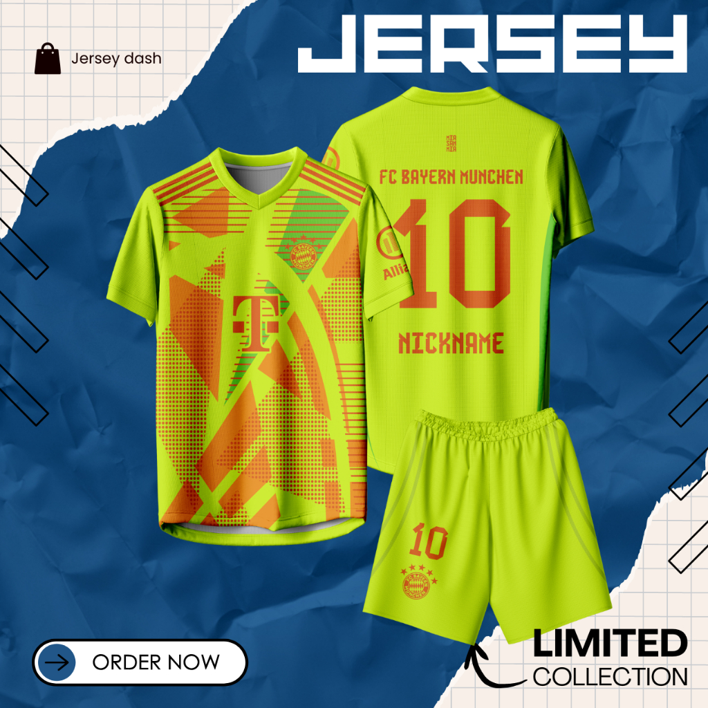 Jersey Bola B4yern Munch3n Kiper 2024-2025 Custom