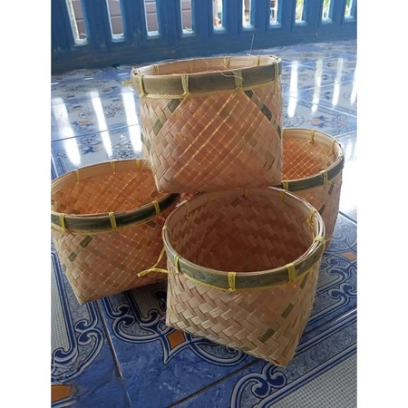 Penyimpanan Makanan Anyaman Bambu Tradisional Tempat Cuci Beras