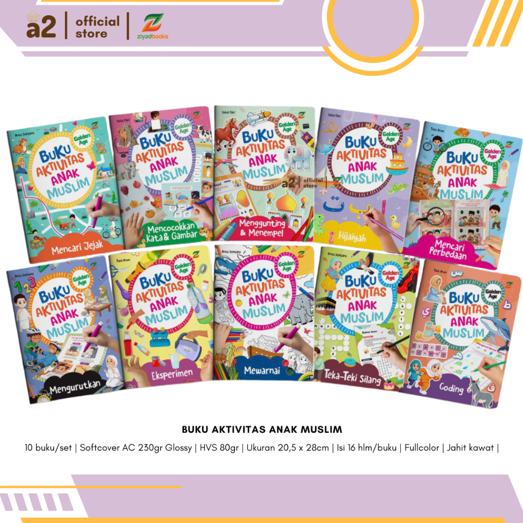 [Ziyadbooks] Buku Aktivitas Anak Muslim Superlengkap - Paket 10 Buku Aktivitas Seru