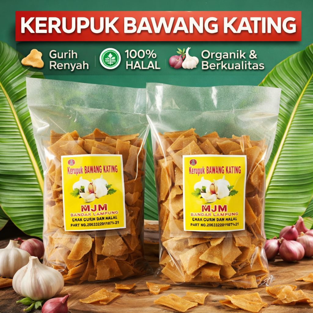 Kerupuk Bawang Kating Mentah 1 Kg (2×500 g) | Kerupuk Gurih Renyah | Kerupuk Mentah Siap Goreng | Ke