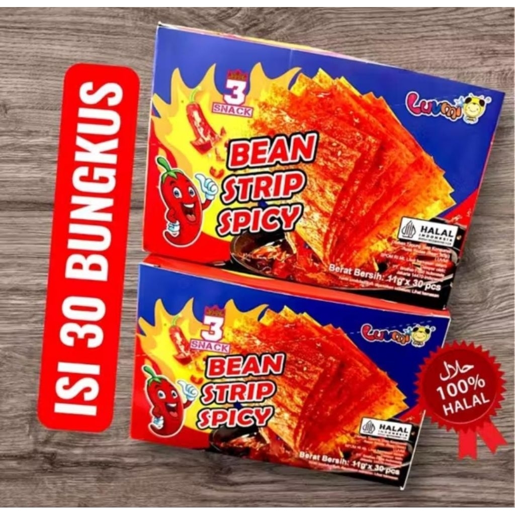 BEAN STRIP JENIS LATIO HALAL TERDAFTAR BPOM 1 BOX ISI 30 PICIS