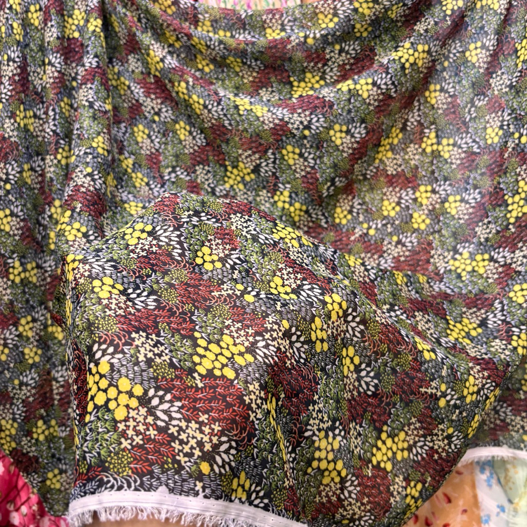 kain Sifon sutra Motif bunga kecil - kain sifon motif bunga kecil - kain sifon premium - kain bahan 