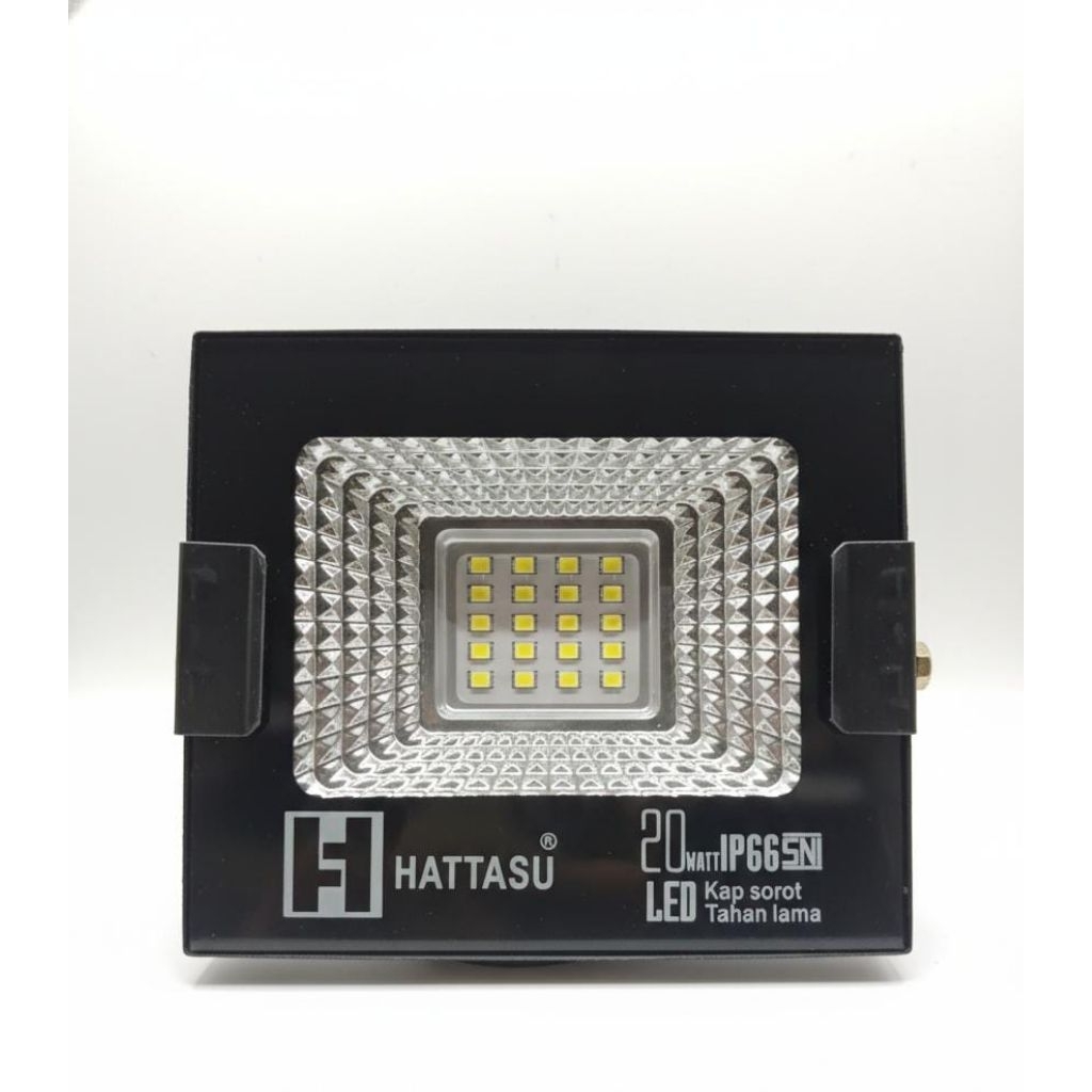 ​Lampu Sorot LED Hattasu 20 Watt IP66 Outdoor - Lampu Tembak Taman & Lapangan Tahan Air SNI