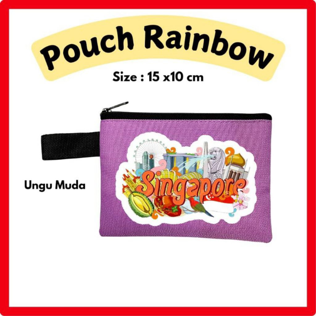Souvenir Singapura Pouch Rainbow Oleh Oleh Murah Dompet Koin