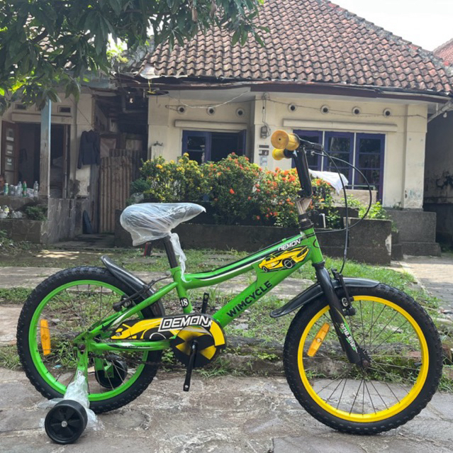 Premium Sepeda Anak BMX 18 Inch Wimcycle Demon (Original Wimcycle) BARU Ban Pompa 2.125