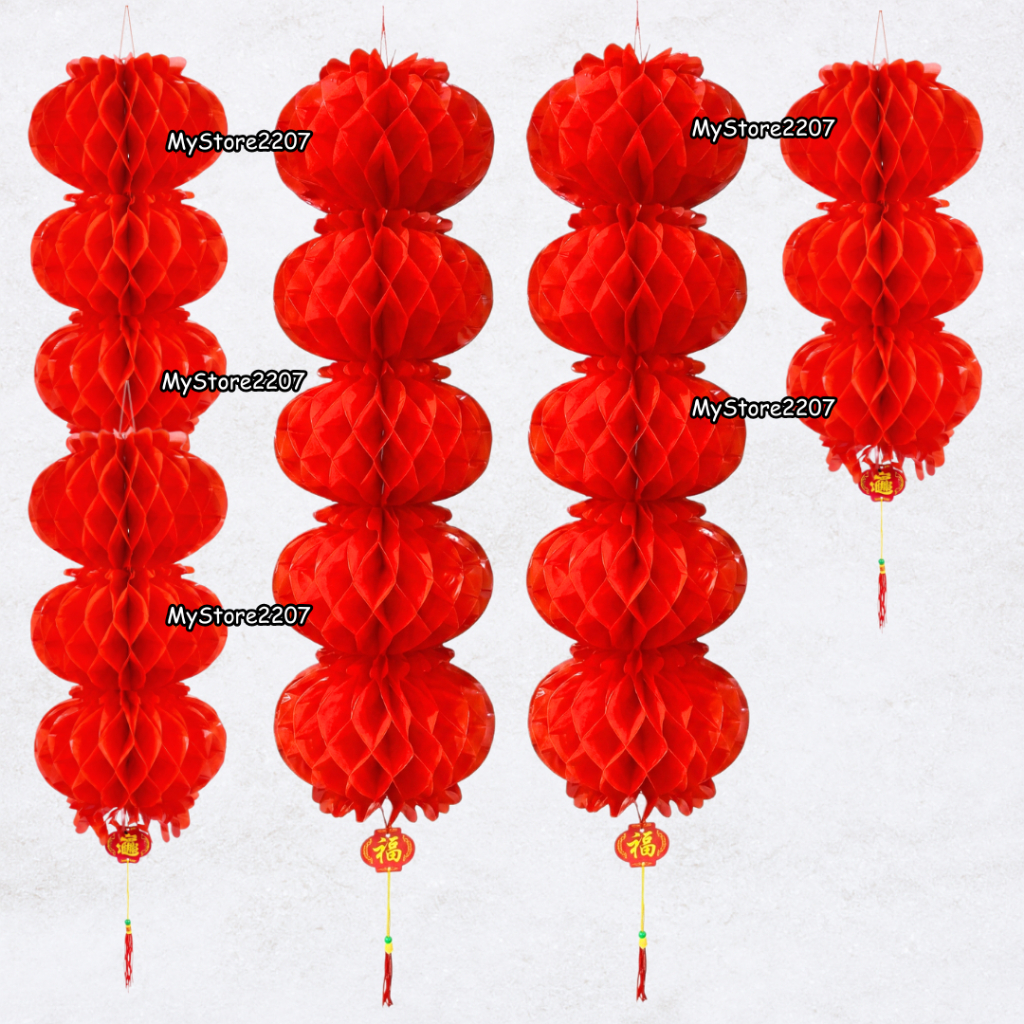 Lampion Imlek Susun / Lampion Tawon Imlek / Lampion Outdoor Imlek / Honeycomb Imlek / Dekorasi Imlek