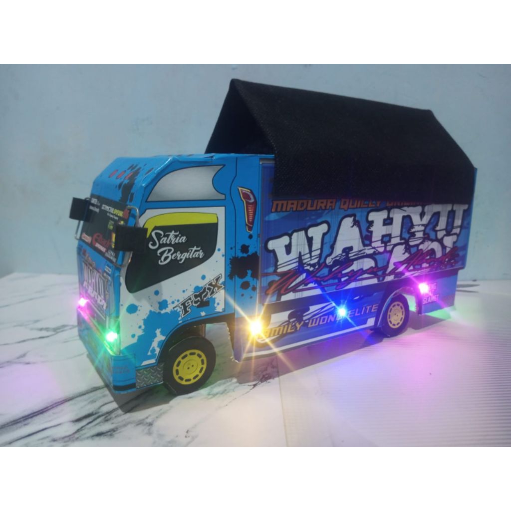 PROMO TERMURAH  MAINAN TRUK OLENG WAHYU ABADI BIRU LENGKAP LAMPU LED DAN TERPAL