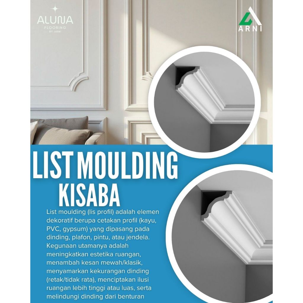 LIST MOULDING Bahan Premium Berbagai Ukuran | Wall Moulding Dekorasi | Dekorasi Dinding | Lis List M