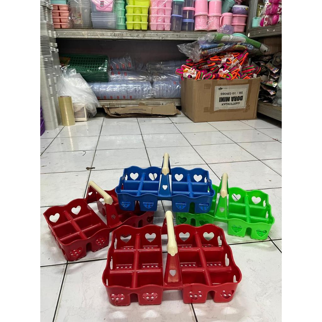 Keranjang rak air mineral aqua gelas 12 lubang