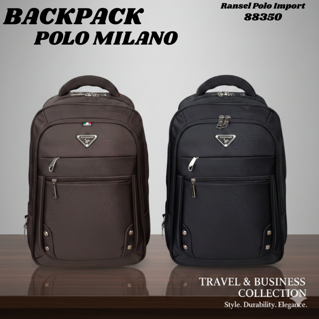 Tas Ransel Pria Wanita Import POLO MILANO 88350-18inchi ORIGINAL Ransel Anti Air EXPANDABLE