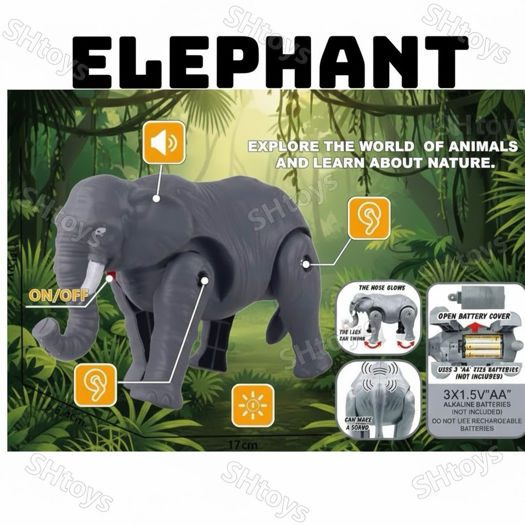 Mainan Anak ELEPHANT/ gajah b/o dus terbaru 333-58 FREE HADIAH