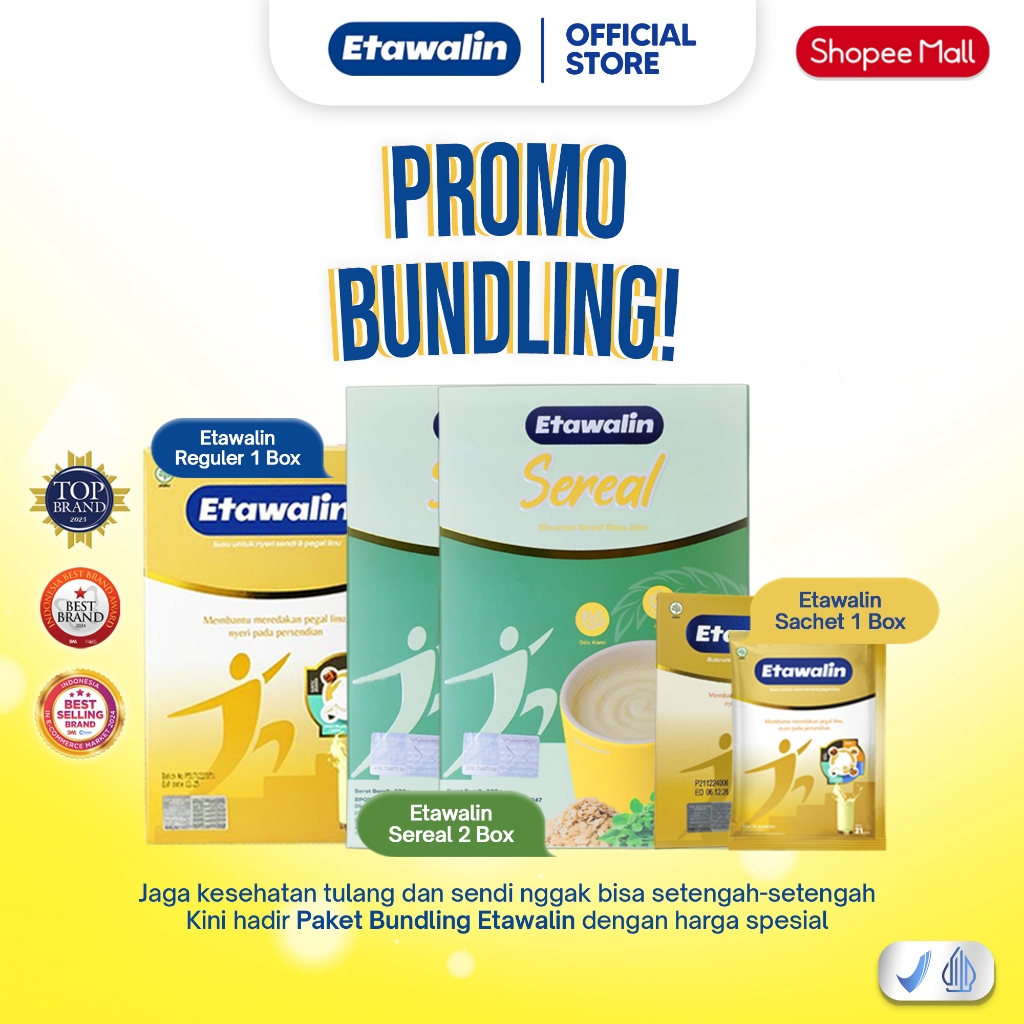 Bundling Etawalin Sereal 2 Box - Susu Bubuk 1 Box Bonus Etawalin Sachet 5 pcs