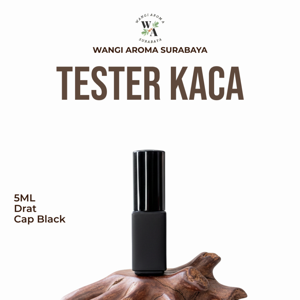 Botol Parfum Tester Kaca Full Hitam 5ML Drat - Botol Parfum Kaca 5ML Drat - Botol Parfum 5ML