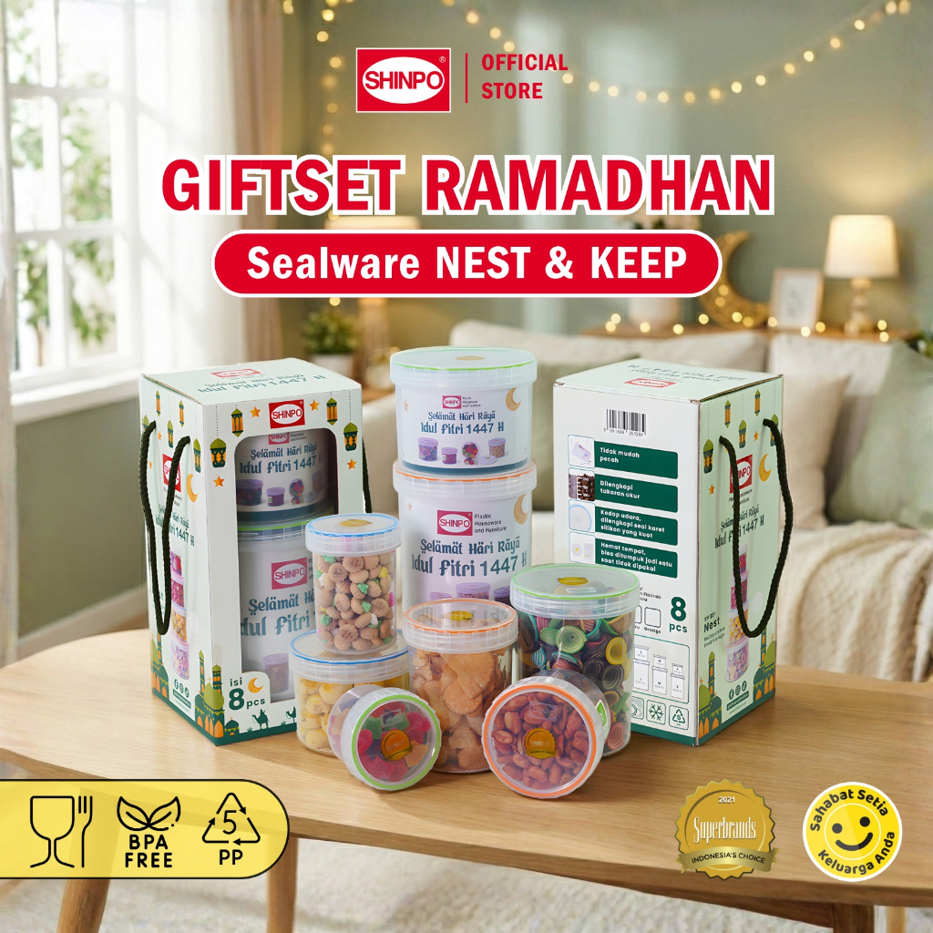 SHINPO Gift Set Ramadhan Isi 8 PCS Idul Fitri Sealware Nest & Keep SIP-SET