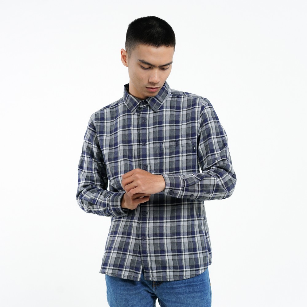 Greenlight Kemeja Kotak-Kotak Pria Lengan Panjang Regular Fit Plaid Checked Shirt Prescott HP-G03032