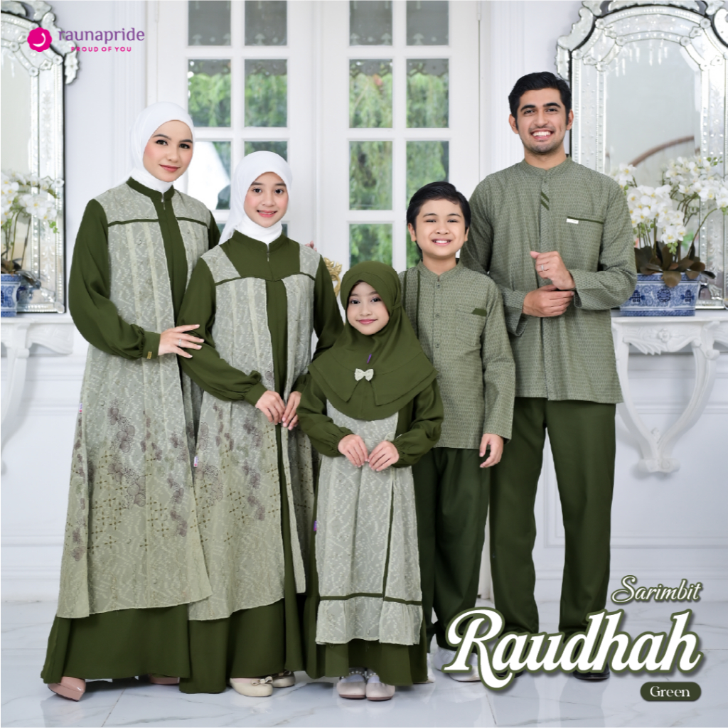 Baju Lebaran Keluarga Seragaman Warna Hijau - RAUDHAH by raunapride