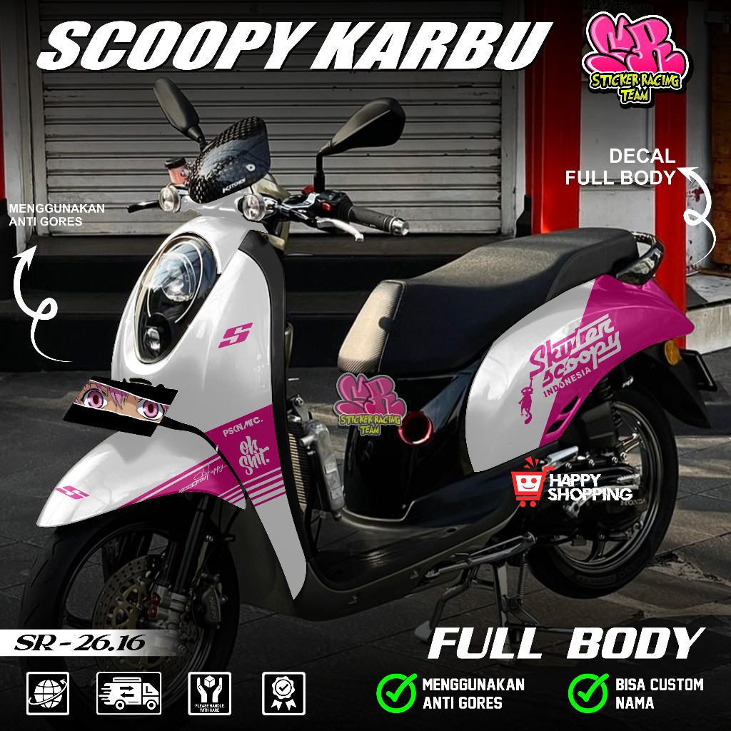 Terbaru Sticker Full Body Honda Scoopy Karbu Tahun 2010 2011 2012 Sticker Decal Full Body Scoopy Kar