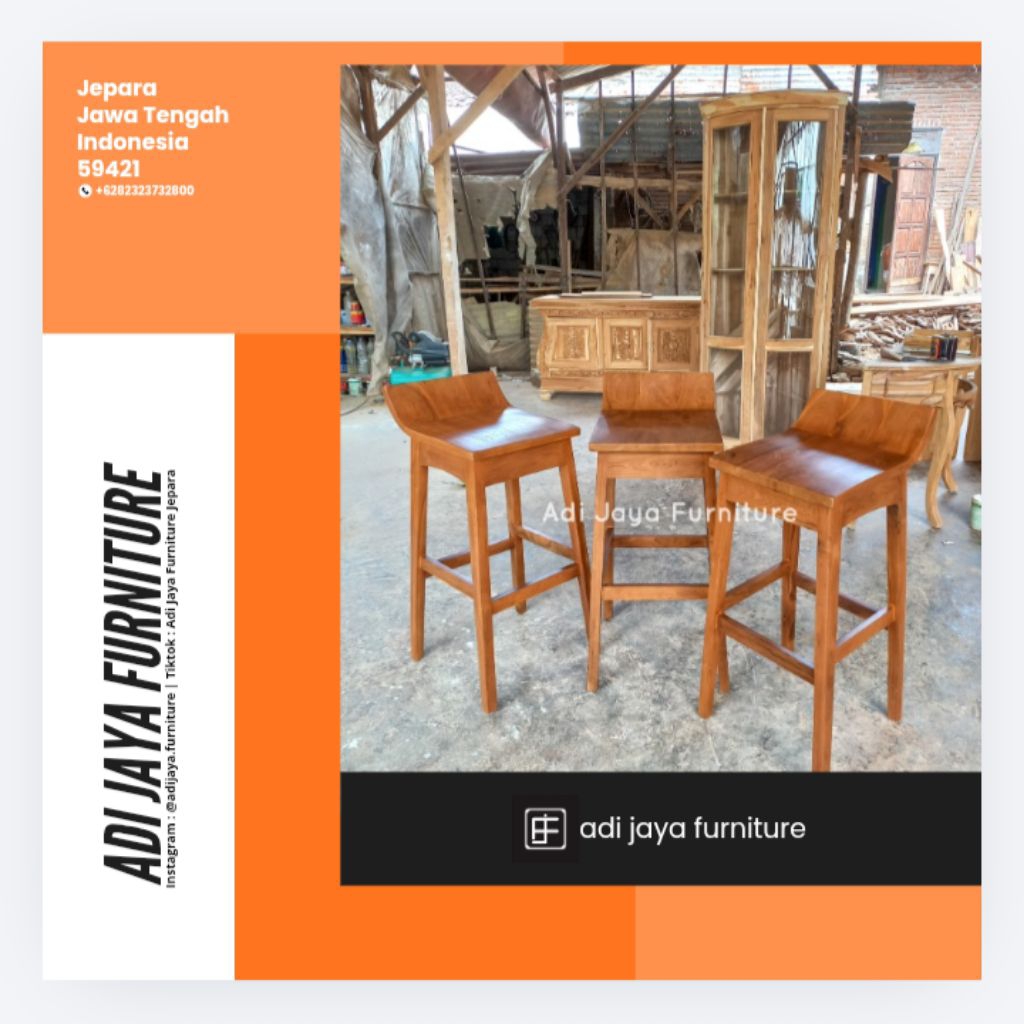 kursi bar kayu jati asli kursi bar minimalis kursi mini bar kursi makan tinggi